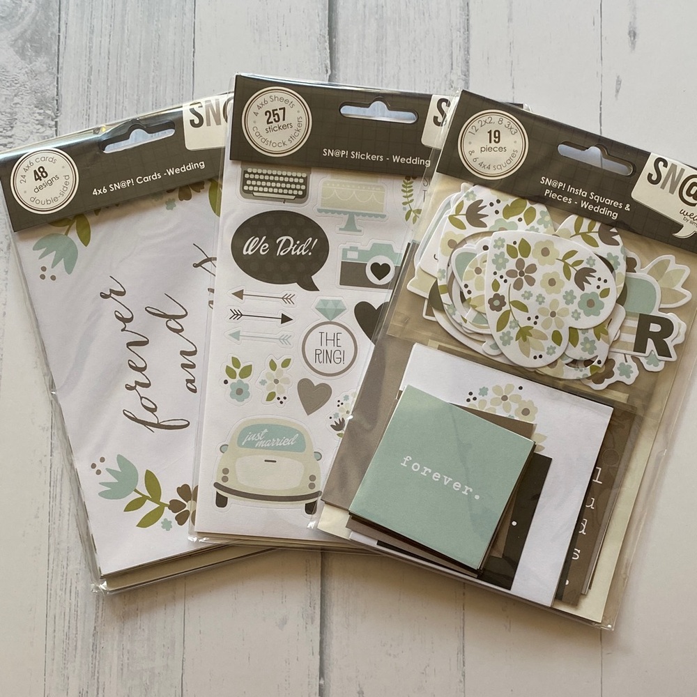 Simple Stories SN@P! Wedding-Themed Card & Sticker Bundle – 3 Packs